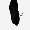 Čierne členkové topánky na podpätku v semišovej úprave Tamaris