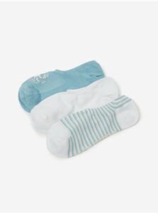 Sada troch párov dámskych ponožiek v biele a modrej farbe Converse