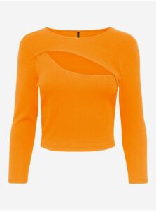 Oranžové tričko s priestrihom ONLY Lurri
