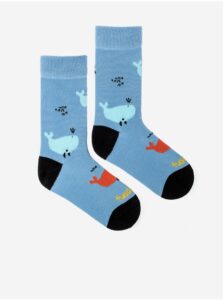 Modré chlapčenské vzorované ponožky Fusakle Veľryby