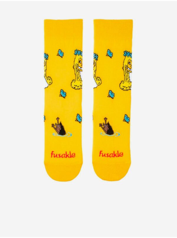 Žlté dievčenské vzorované ponožky Fusakle Víla Amálka