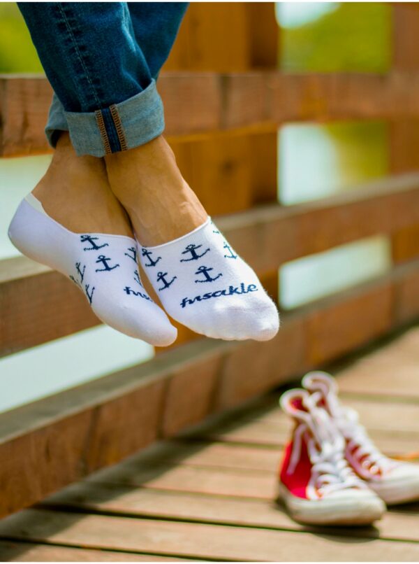 Biele dámske vzorované ponožky Fusakle Kotva