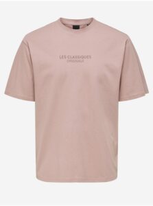 Ružové tričko ONLY & SONS Les Classiques