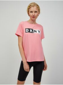 Tričká s krátkym rukávom pre ženy DKNY - svetloružová