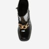 Čierne lesklé členkové topánky na podpätku Steve Madden Blooms