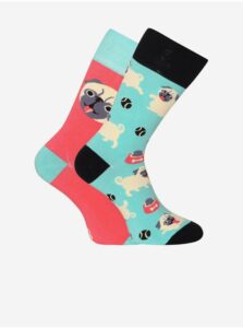 Ponožky pre mužov Dedoles - svetlomodrá, červená, krémová