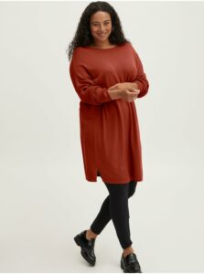 Mikinové a svetrové šaty pre ženy Fransa - tehlová