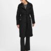 Čierny prešívaný ľahký kabát so zaväzovaním Jacqueline de Yong Tora