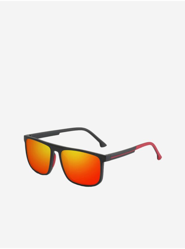 Červeno-čierne športové polarizačné slnečné okuliare VeyRey Rill