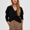 Čierny vlnený sveter Selected Femme Lulu