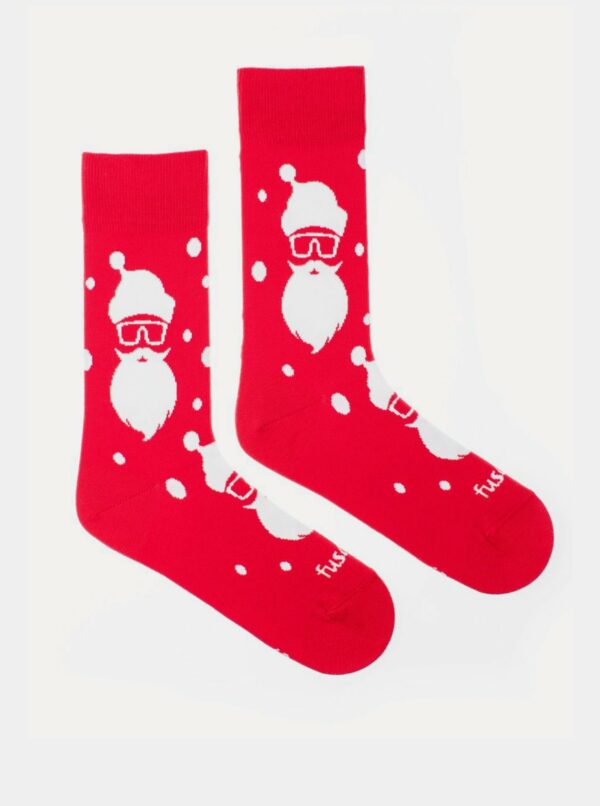 Červené vzorované ponožky Fusakle Hipstamráz