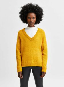Žltý vlnený sveter Selected Femme Lulu