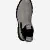 Čierno-šedé kožené členkové topánky na podpätku Tamaris