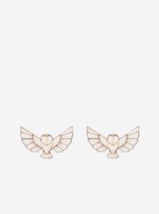Drevené náušnice BeWooden Snowy Owl Earrings