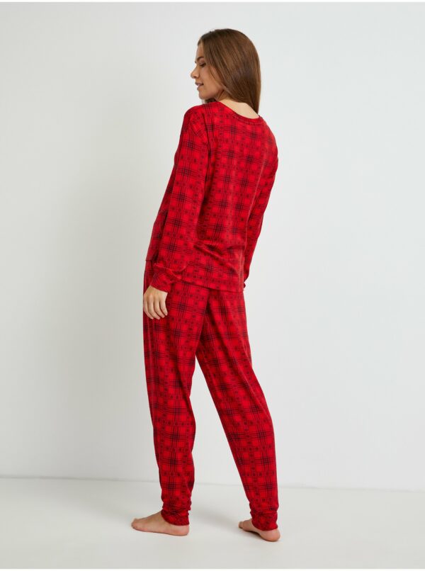 Červené dámske kockované pyžamo Ralph Lauren