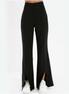 Elegantné nohavice pre ženy Trendyol - čierna