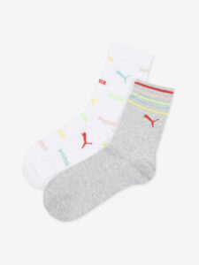 Puma Logo Aop Sock Ponožky 2 páry detské Biela