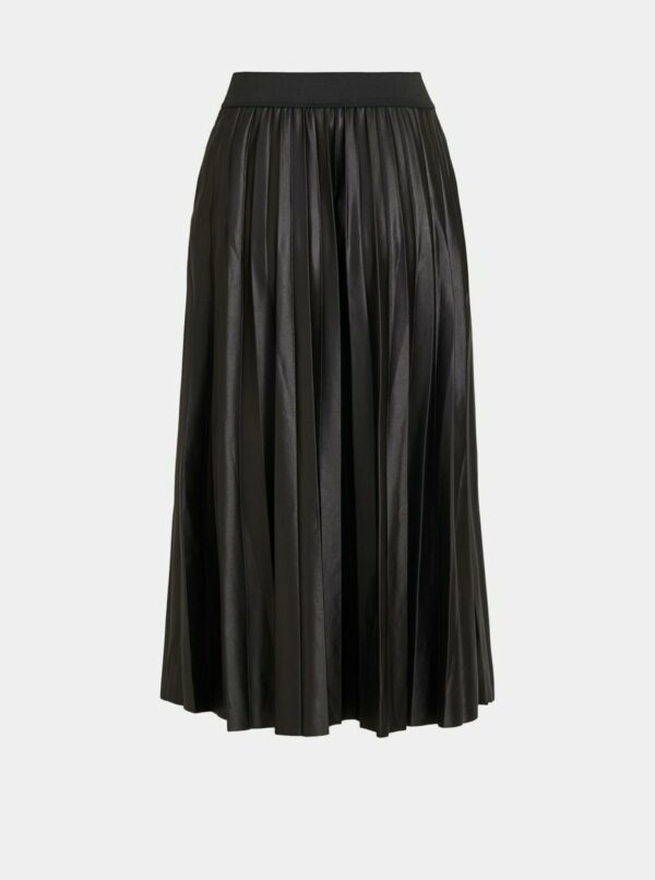 Čierna plisovaná midi sukňa VILA