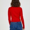 Červený dámsky rebrovaný sveter so stojačikom TALLY WEiJL