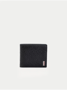 Čierna pánska kožená malá peňaženka Tommy Hilfiger