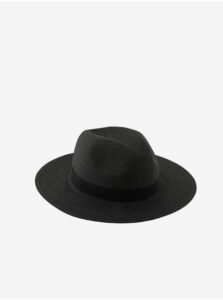 Čierny slamený klobúk Pieces Vyra
