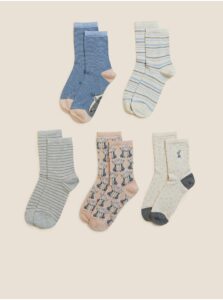 Ponožky pre ženy Marks & Spencer - biela, krémová, ružová, sivá, modrá