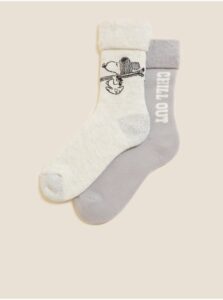 Ponožky pre ženy Marks & Spencer - biela, sivá