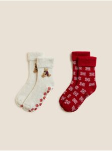 Ponožky pre ženy Marks & Spencer - biela, červená