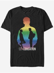 Čierne pánske tričko Netflix Rainbow Silhouette