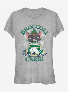 Melírované šedé dámske tričko Netflix Broccoli Cake