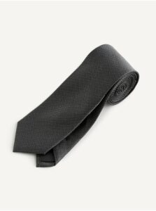 Tmavě šedá vzorovaná kravata Celio Ristretto
