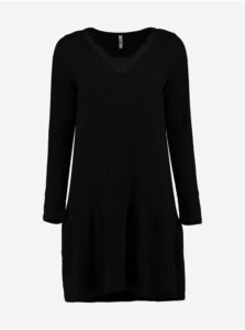 Černé svetrové šaty s krajkou Hailys Lacy