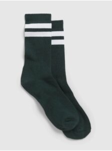 Zelené pánské ponožky GAP new athletic quarter crew stripe