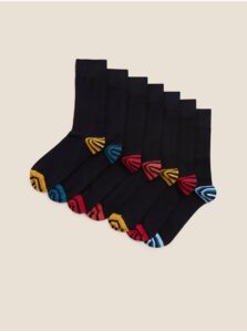 Sada sedmi párů pánských ponožek v černé barvě  Marks & Spencer