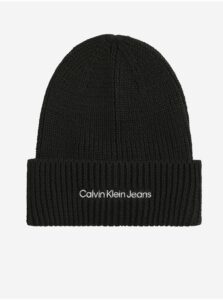 Čierna dámska vlnená čiapka Calvin Klein Jeans