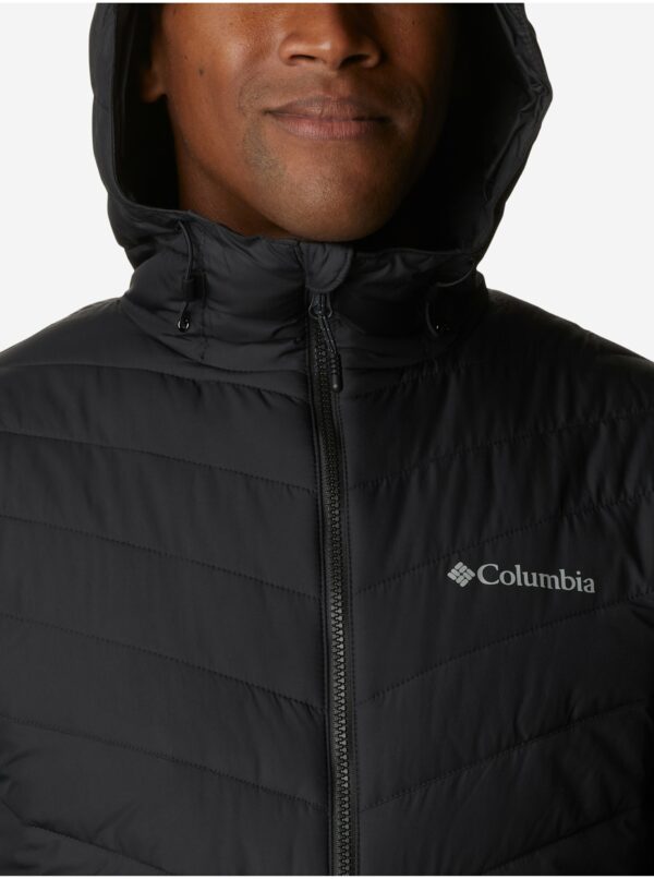 Čierna pánska prešívaná zimná bunda s kapucňou Columbia Eddie Gorge