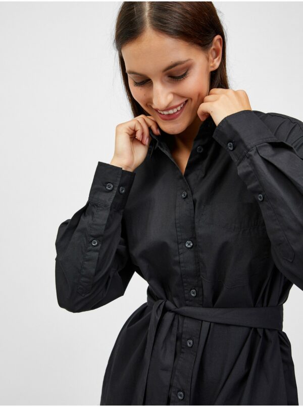 Čierne dámske košeľové šaty s vreckami GAP