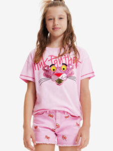 Desigual Pink Panther Tričko detské Ružová