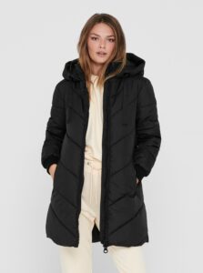 Čierny zimný prešívaný kabát Jacqueline de Yong