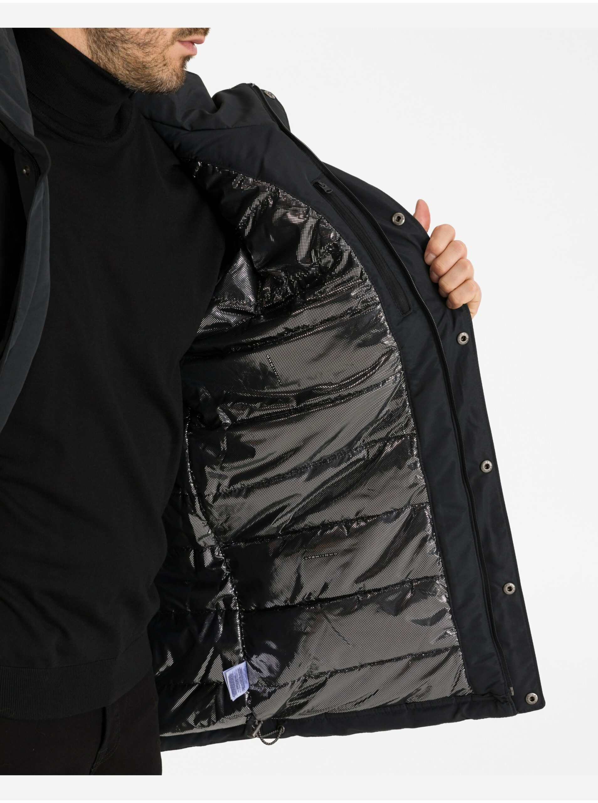 Černá pánská zimní bunda s odepínací kapucí Columbia Rugged Path