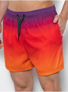 Kraťasy pre mužov Ombre Clothing - oranžová, fialová, červená