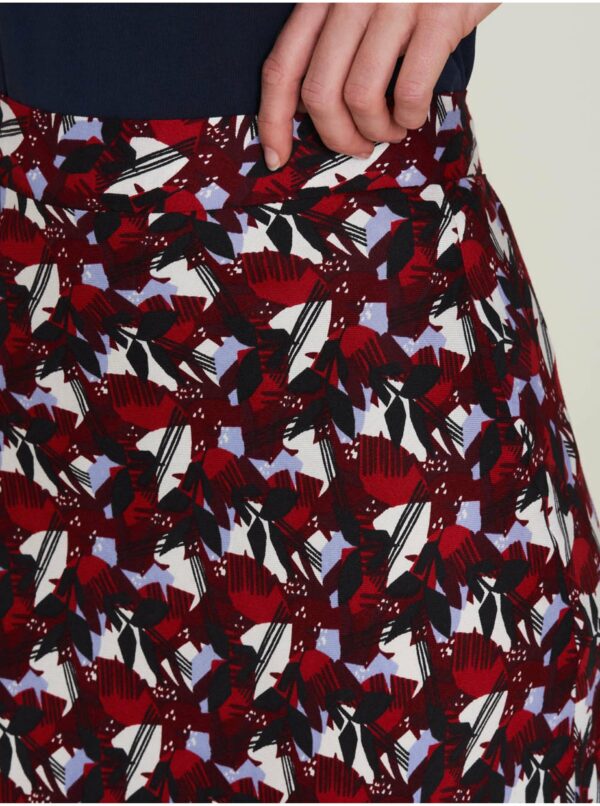 Červená vzorovaná midi sukňa Tranquillo
