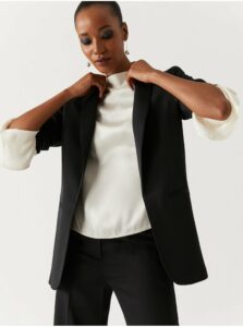 Čierne dámske saténové sako Marks & Spencer