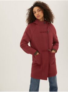 Červený dámsky kabát s kapucňou Marks & Spencer