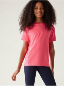 Neónovo ružové dievčenské športové tričko Marks & Spencer