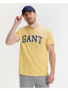 Tričká s krátkym rukávom pre mužov GANT - žltá
