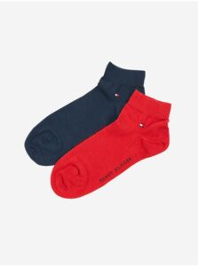 Sada dvou párů pánských ponožek v tmavě modré a červené barvě Tommy Hilfiger