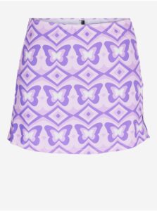 Svetlo fialová dámska vzorovaná sukňa cez plavky Noisy May Stripe