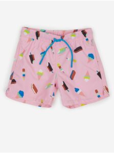 Ružové chlapčenské vzorované plavky Happy Socks