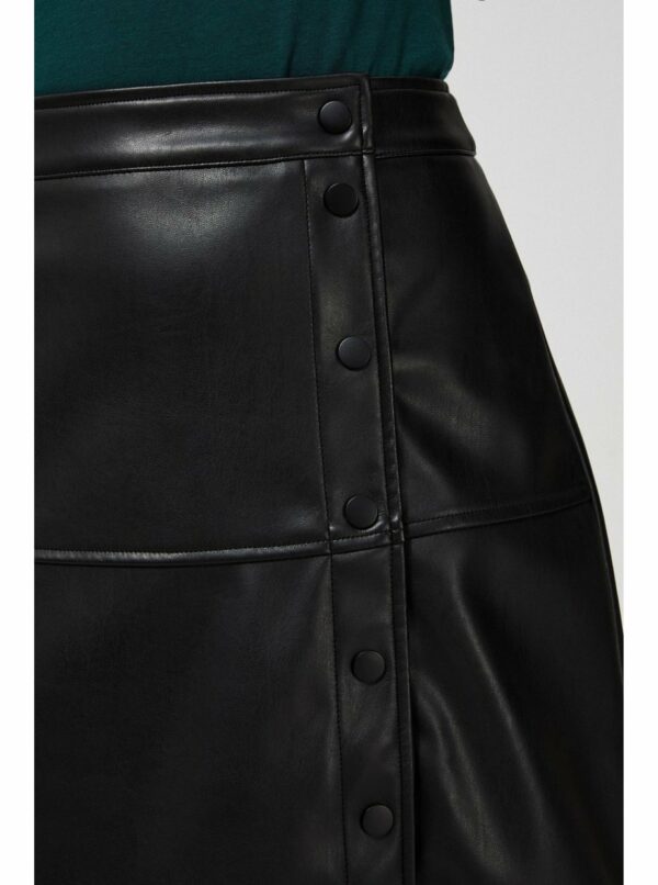Moodo čierna koženková suknňa s vysokým pásom